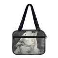 Monochrome Howling Wolf Print Double Strap Bible Bag