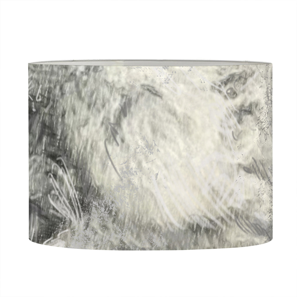 Monochrome Howling Wolf Print Drum Lamp Shade