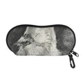 Monochrome Howling Wolf Print Glasses Case