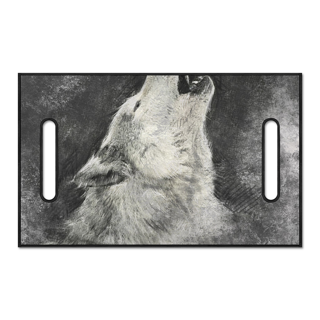 Monochrome Howling Wolf Print Golf Cart Seat Cover