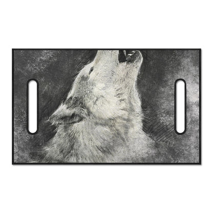Monochrome Howling Wolf Print Golf Cart Seat Cover