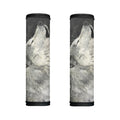 Monochrome Howling Wolf Print Handle Covers
