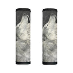 Monochrome Howling Wolf Print Handle Covers