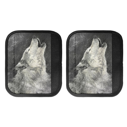 Monochrome Howling Wolf Print Handle Covers