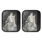 Monochrome Howling Wolf Print Handle Covers