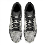 Monochrome Howling Wolf Print High Top Leather Sneakers