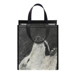 Monochrome Howling Wolf Print Insulated Lunch Tote