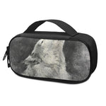 Monochrome Howling Wolf Print Insulin Cooler Travel Case