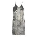 Monochrome Howling Wolf Print Jersey Midi Cami Dress