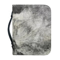 Monochrome Howling Wolf Print Leather Bible Cover