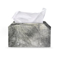 Monochrome Howling Wolf Print Leather Tissue Box Cover