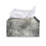 Monochrome Howling Wolf Print Leather Tissue Box Cover