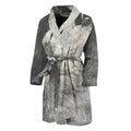 Monochrome Howling Wolf Print Men's Bathrobe