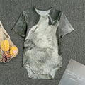 Monochrome Howling Wolf Print Men's Bodysuit