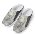 Monochrome Howling Wolf Print Mesh Casual Shoes