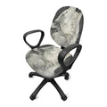 Monochrome Howling Wolf Print Office Chair Cover