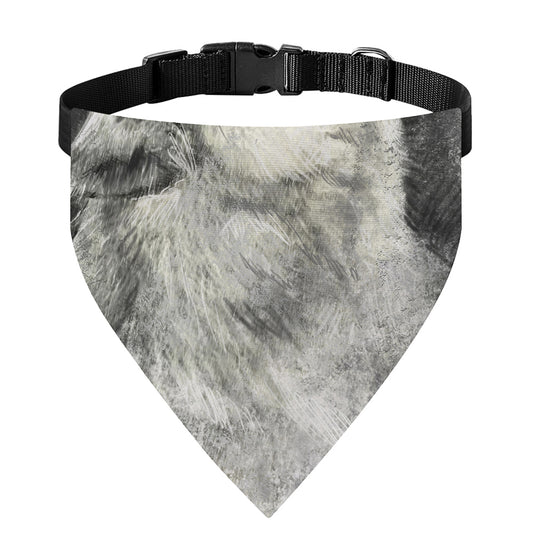 Monochrome Howling Wolf Print Over The Collar Dog Bandana