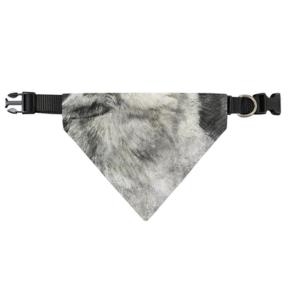 Monochrome Howling Wolf Print Over The Collar Dog Bandana