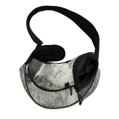Monochrome Howling Wolf Print Pet Sling Carrier