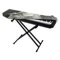 Monochrome Howling Wolf Print Piano Keyboard Cover
