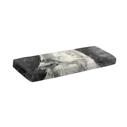 Monochrome Howling Wolf Print Piano Keyboard Cover