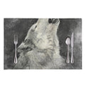 Monochrome Howling Wolf Print Placemat