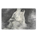 Monochrome Howling Wolf Print Polyester Doormat