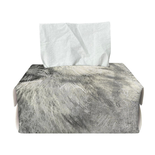 Monochrome Howling Wolf Print Rectangle Tissue Box Cover