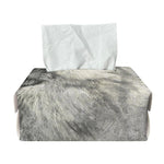 Monochrome Howling Wolf Print Rectangle Tissue Box Cover