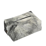 Monochrome Howling Wolf Print Rectangle Tissue Box Cover
