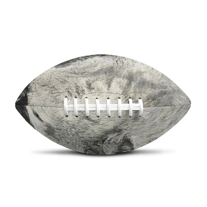 Monochrome Howling Wolf Print Rugby Ball