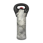 Monochrome Howling Wolf Print Single Neoprene Wine Tote