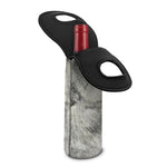 Monochrome Howling Wolf Print Single Neoprene Wine Tote