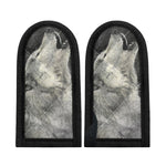Monochrome Howling Wolf Print Skillet Handle Cover