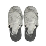 Monochrome Howling Wolf Print Slippers