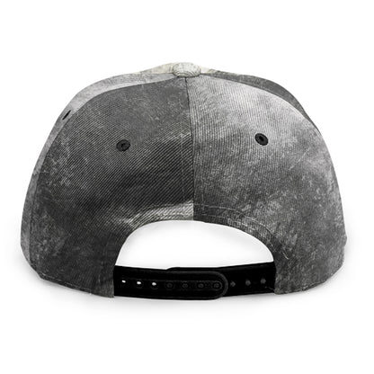 Monochrome Howling Wolf Print Snapback Cap