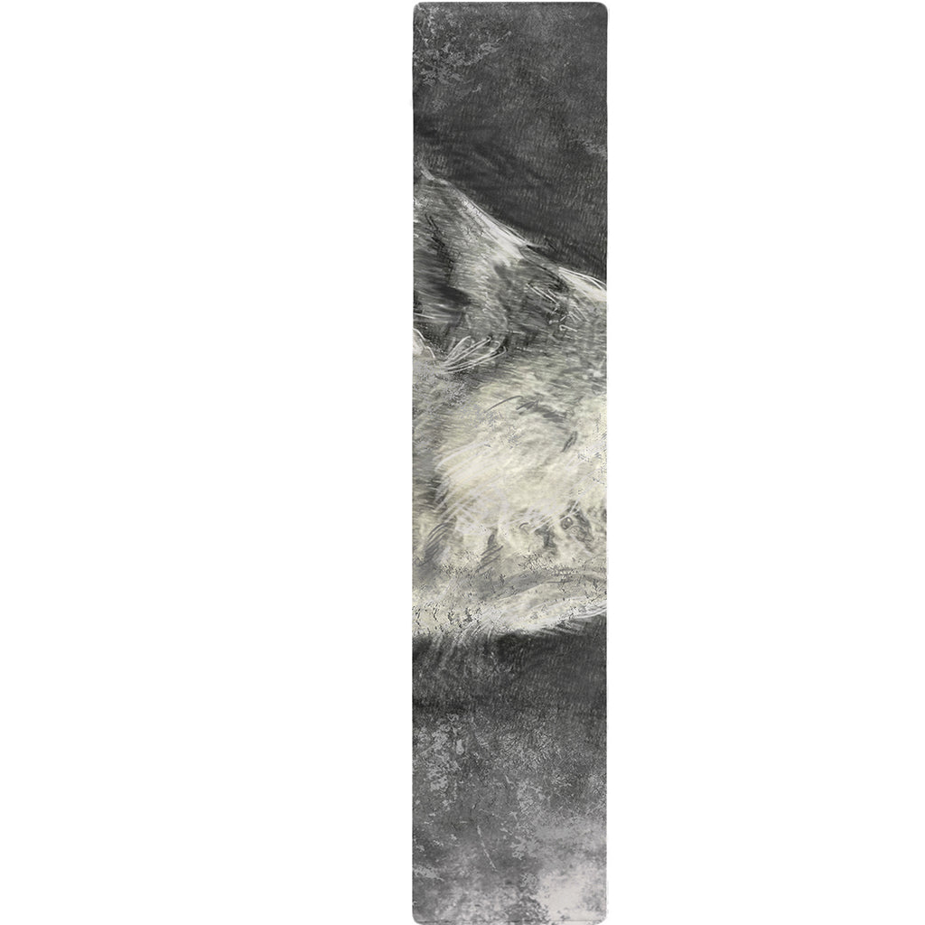 Monochrome Howling Wolf Print Table Runner