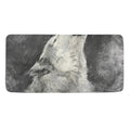 Monochrome Howling Wolf Print Towel
