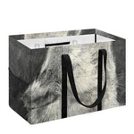 Monochrome Howling Wolf Print Utility Tote Bag