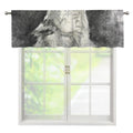 Monochrome Howling Wolf Print Window Valance