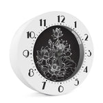 Monochrome Lotus Print Alarm Clock