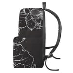 Monochrome Lotus Print Backpack