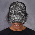 Monochrome Lotus Print Baseball Cap