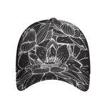 Monochrome Lotus Print Baseball Cap