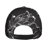 Monochrome Lotus Print Baseball Cap