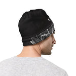 Monochrome Lotus Print Beanie
