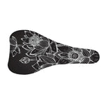 Monochrome Lotus Print Bicycle Seat Cover