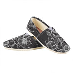 Monochrome Lotus Print Casual Shoes