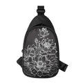Monochrome Lotus Print Sling Bag