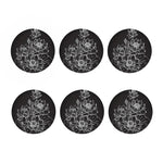 Monochrome Lotus Print Coaster Set